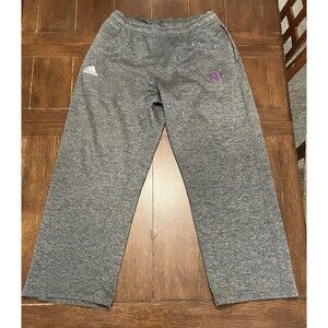 Women’s Size M Kansas Jayhawks Adidas Climawarm Grey Heather Sweatpants KU